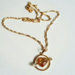 2/$22☆Morganite heart and arrow necklace